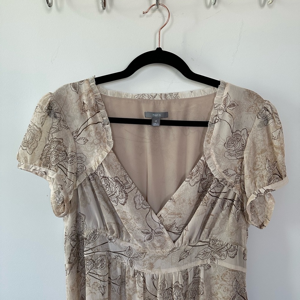 Apt. 9 Cream Floral Midi Dress